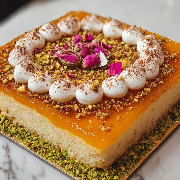 Semolina Cake with Whipped Cream and Toasted Almonds Recipe