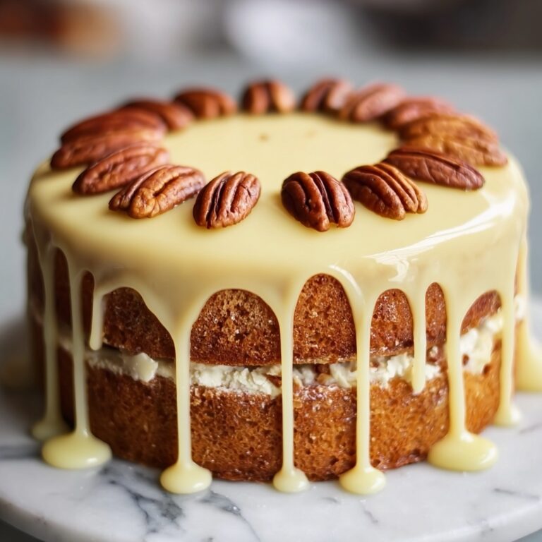 Pecan Praline Cake with Creamy Drip Glaze Recipe