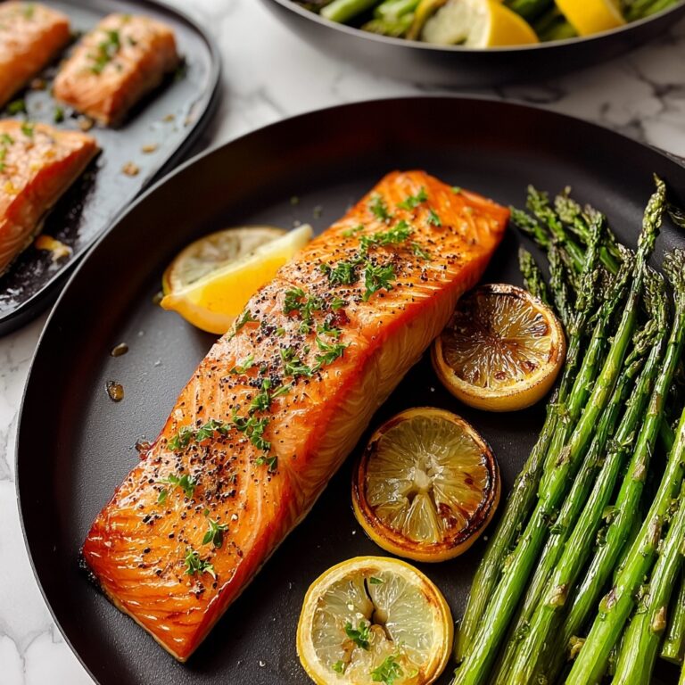 Sheet-Pan Garlic Butter Salmon & Asparagus Recipe