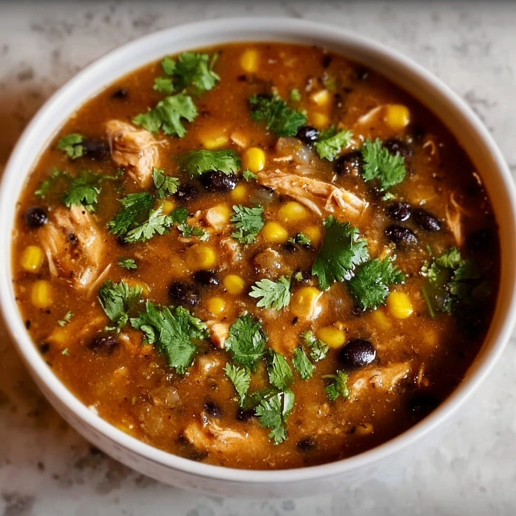 Southwest Black Bean Chicken Tortilla Soup Recipe - Recipe Image
