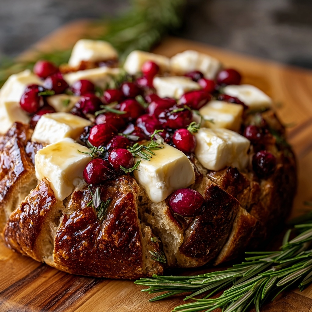 Pull-Apart Sourdough Brie and Cranberry Bread Recipe - Recipe Image