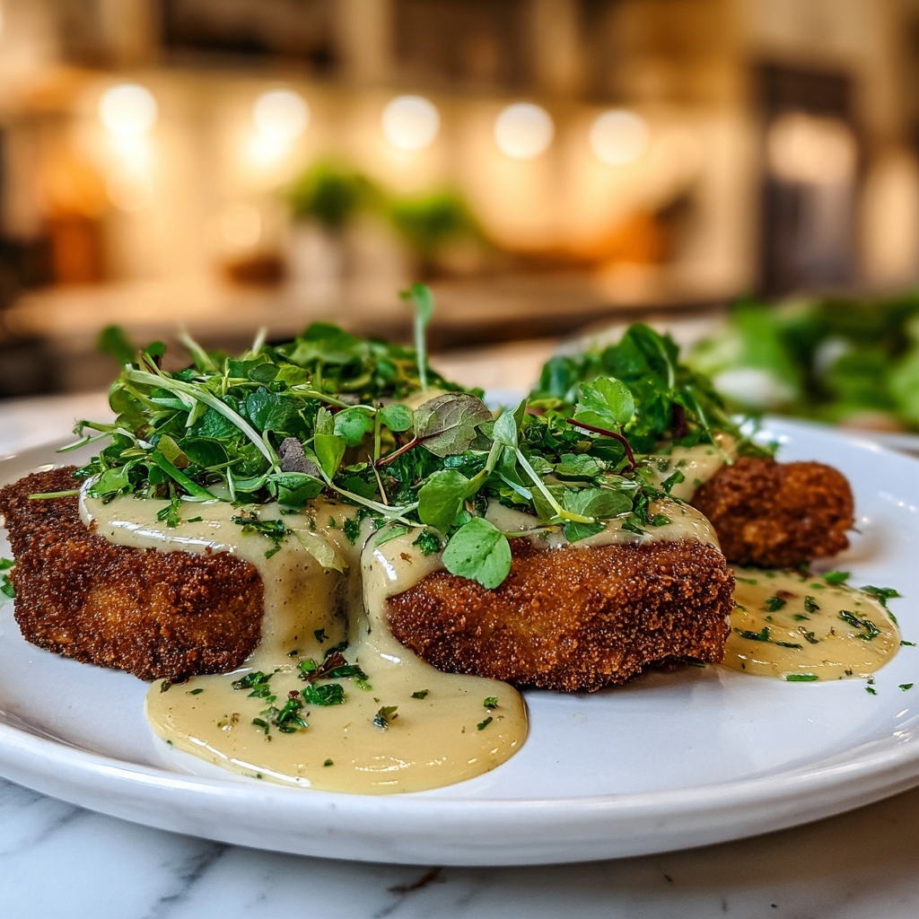 Crispy Parmesan Chicken with Dreamy Garlic Cream Sauce Recipe - Recipe Image