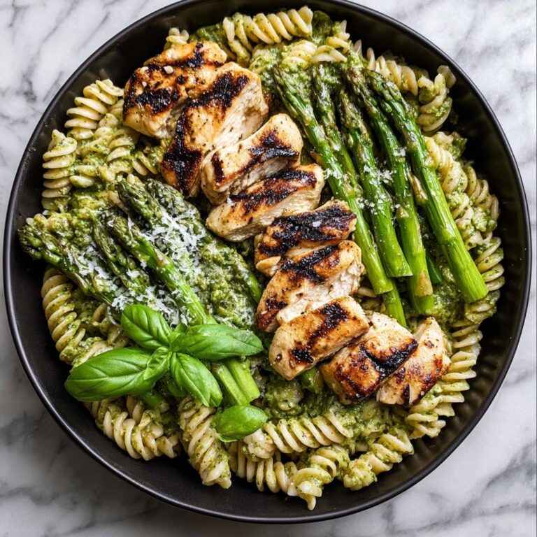 Grilled Chicken Asparagus Pasta with Lemon and Parmesan Recipe