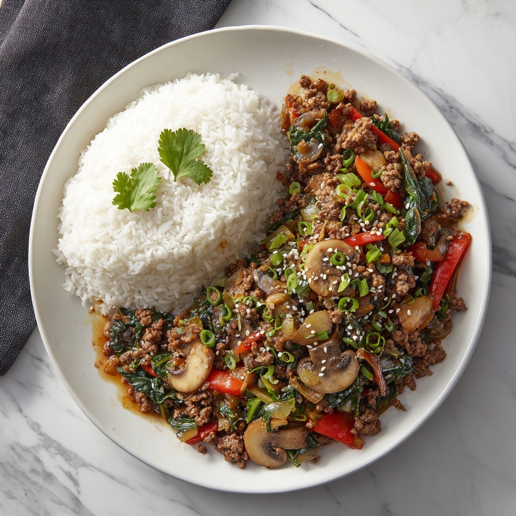 Savory Asian-Style Ground Chicken Stir-Fry Recipe - Recipe Image