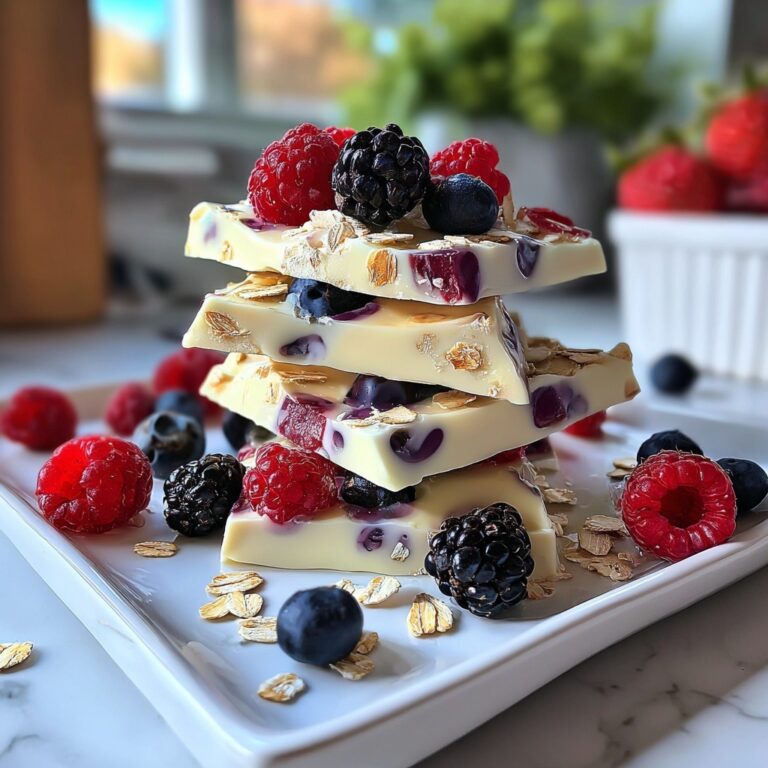 Frozen Yogurt Bark with Mixed Berries and Granola Recipe